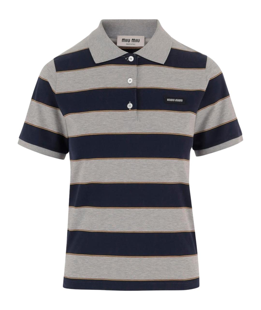 MIU MIU Серая хлопковая футболка, фото 1