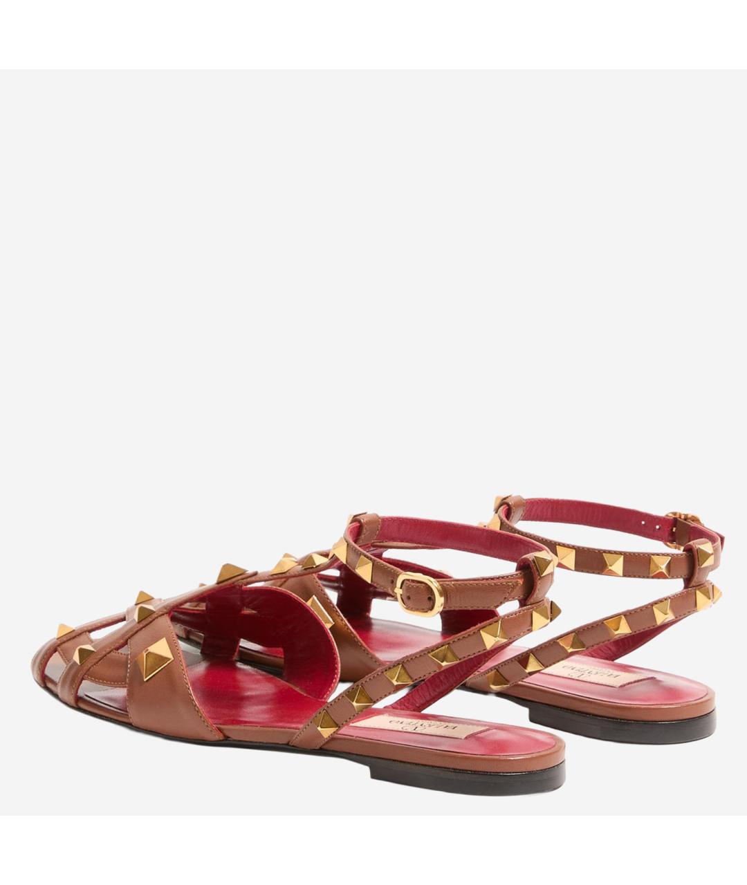 VALENTINO Коричневые кожаные сандалии, фото 3