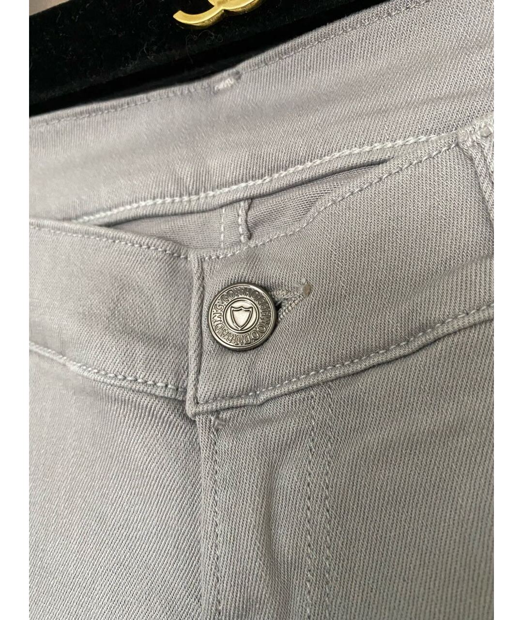 HTC HOLLYWOOD TRADING COMPANY Серые хлопко-эластановые джинсы слим, фото 5