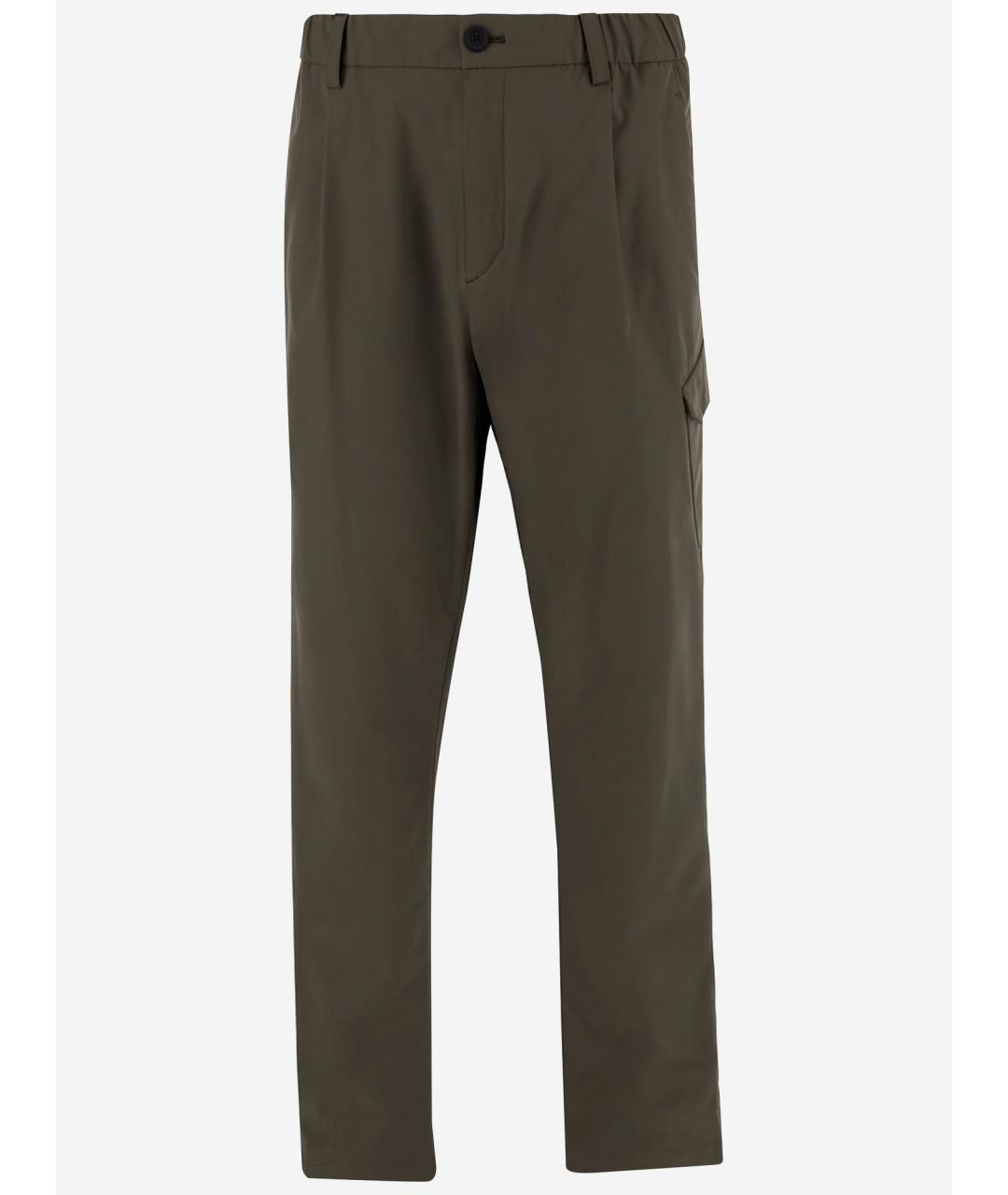 HERNO Зеленые полиэстеровые повседневные брюки, фото 4