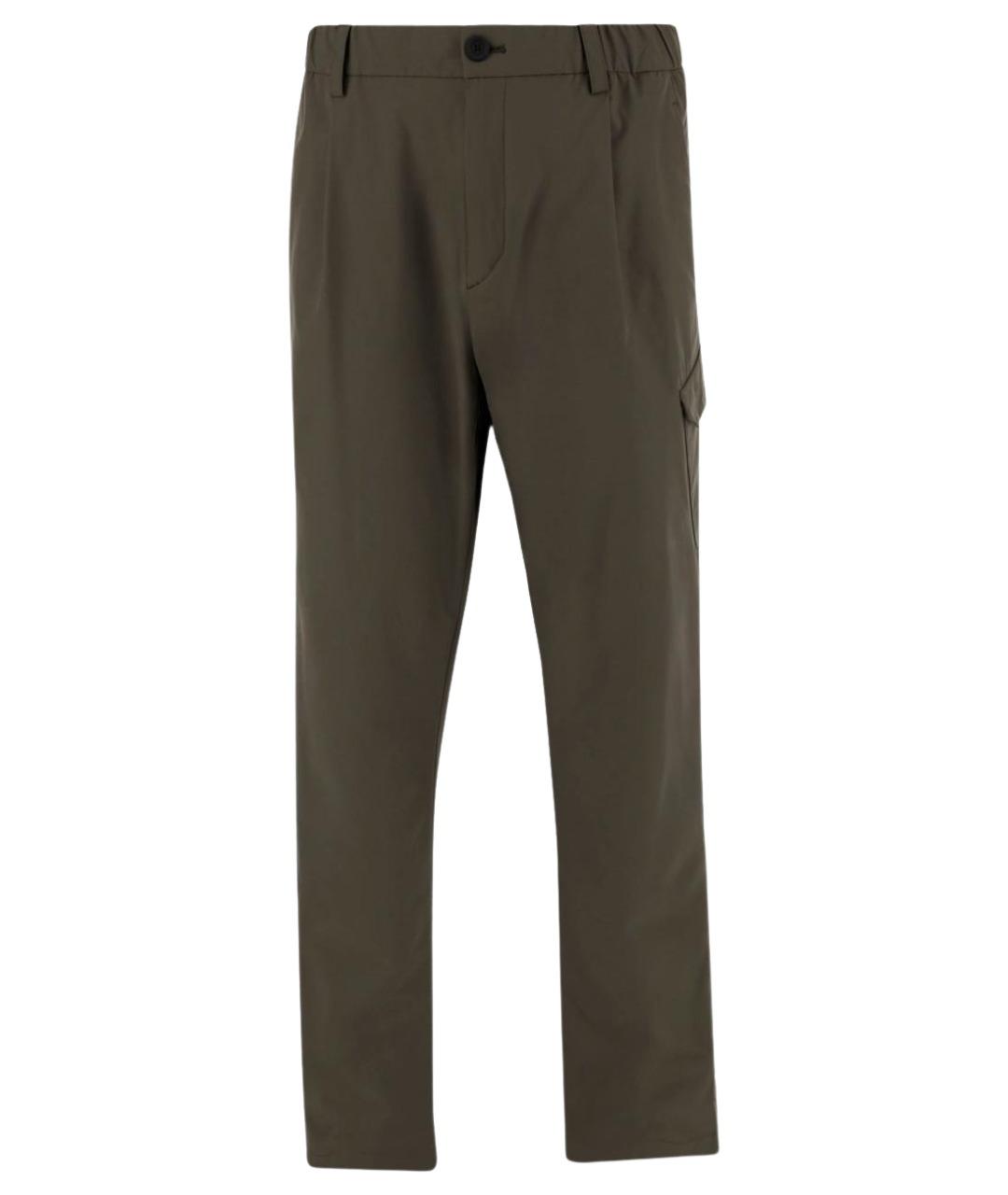 HERNO Зеленые полиэстеровые повседневные брюки, фото 1