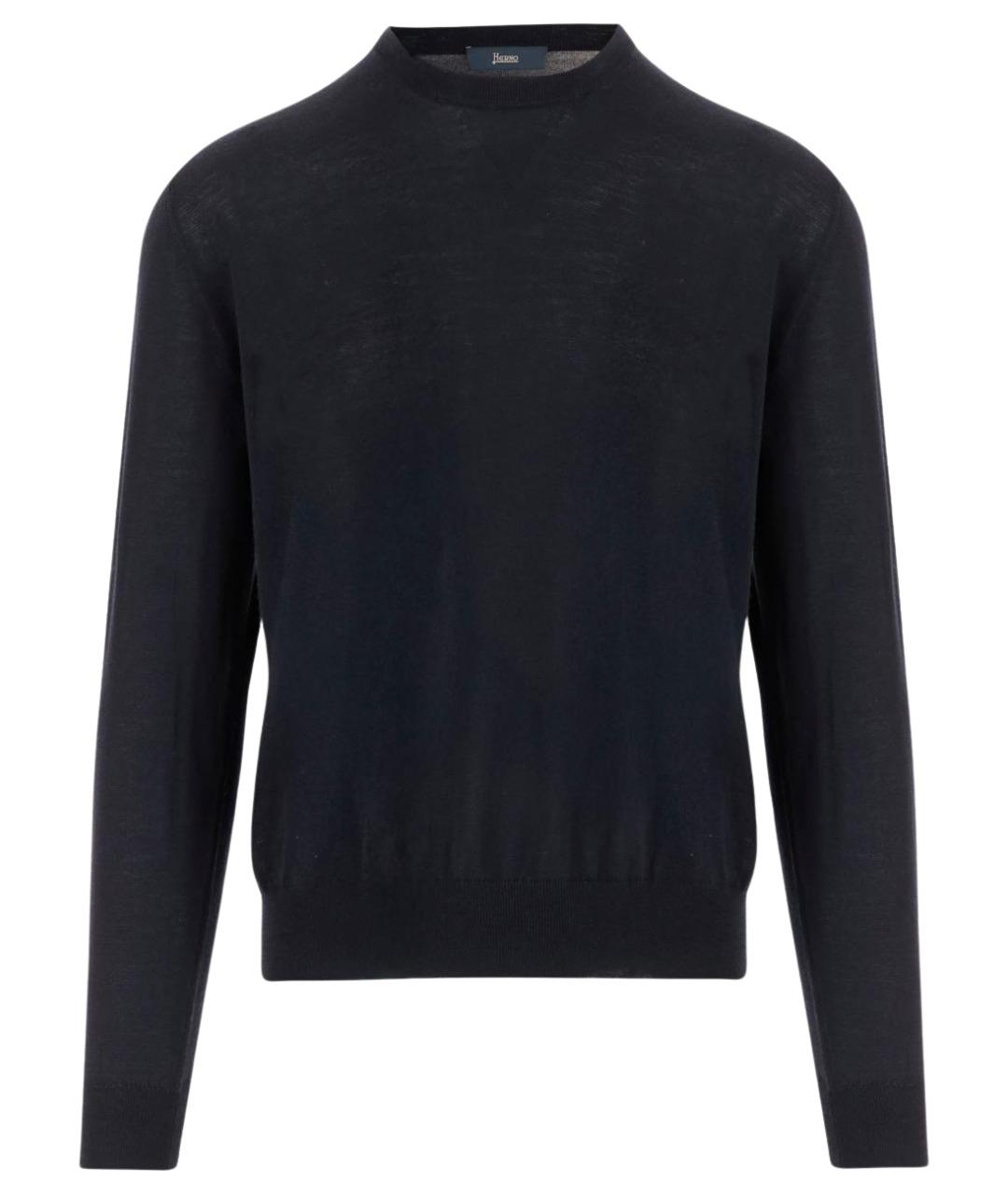 HERNO Темно-синий шерстяной джемпер / свитер, фото 1
