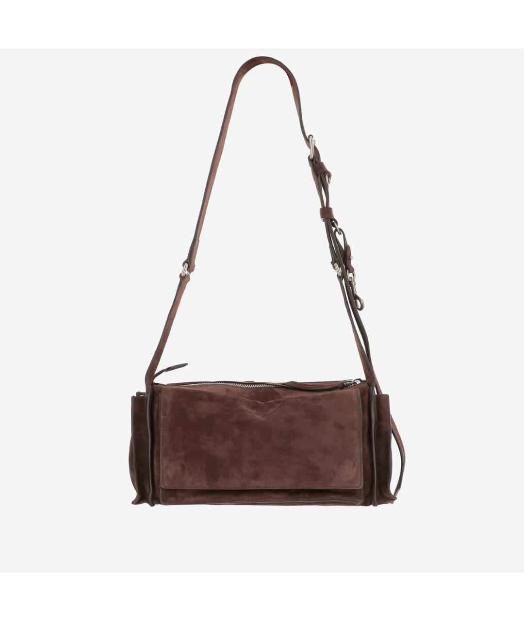 MIU MIU Коричневая замшевая сумка через плечо, фото 3