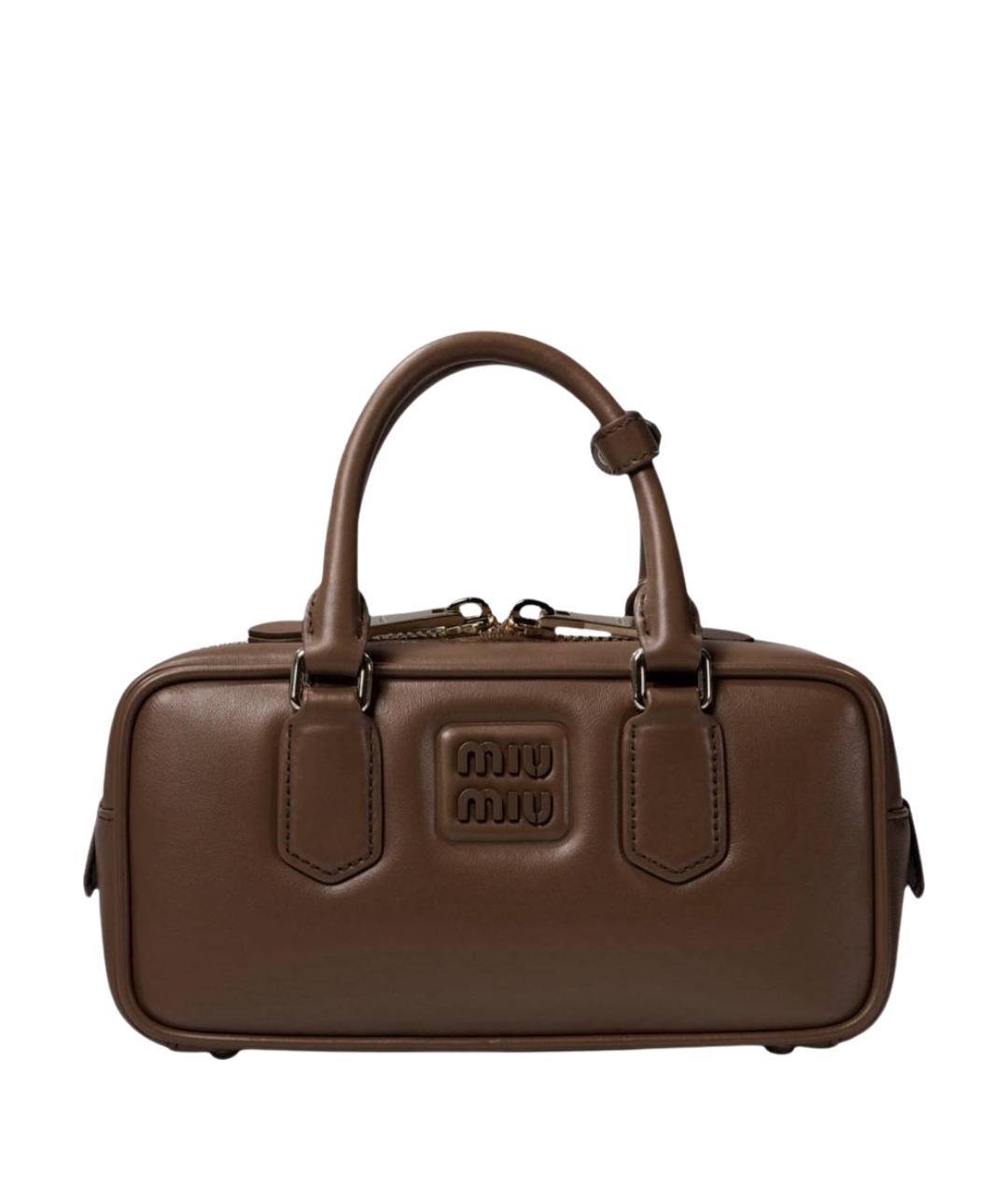 MIU MIU Коричневая кожаная сумка тоут, фото 1