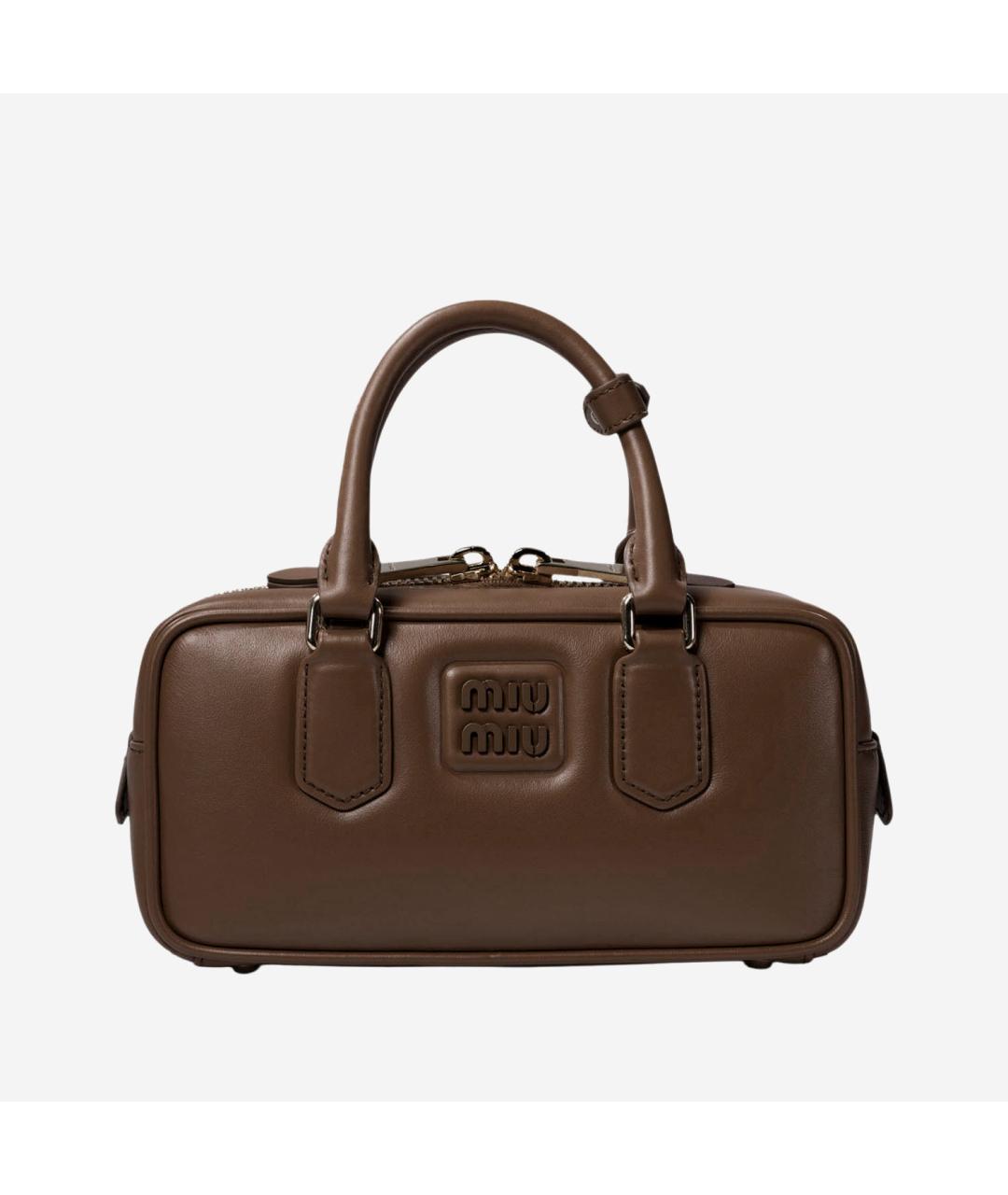 MIU MIU Коричневая кожаная сумка тоут, фото 5