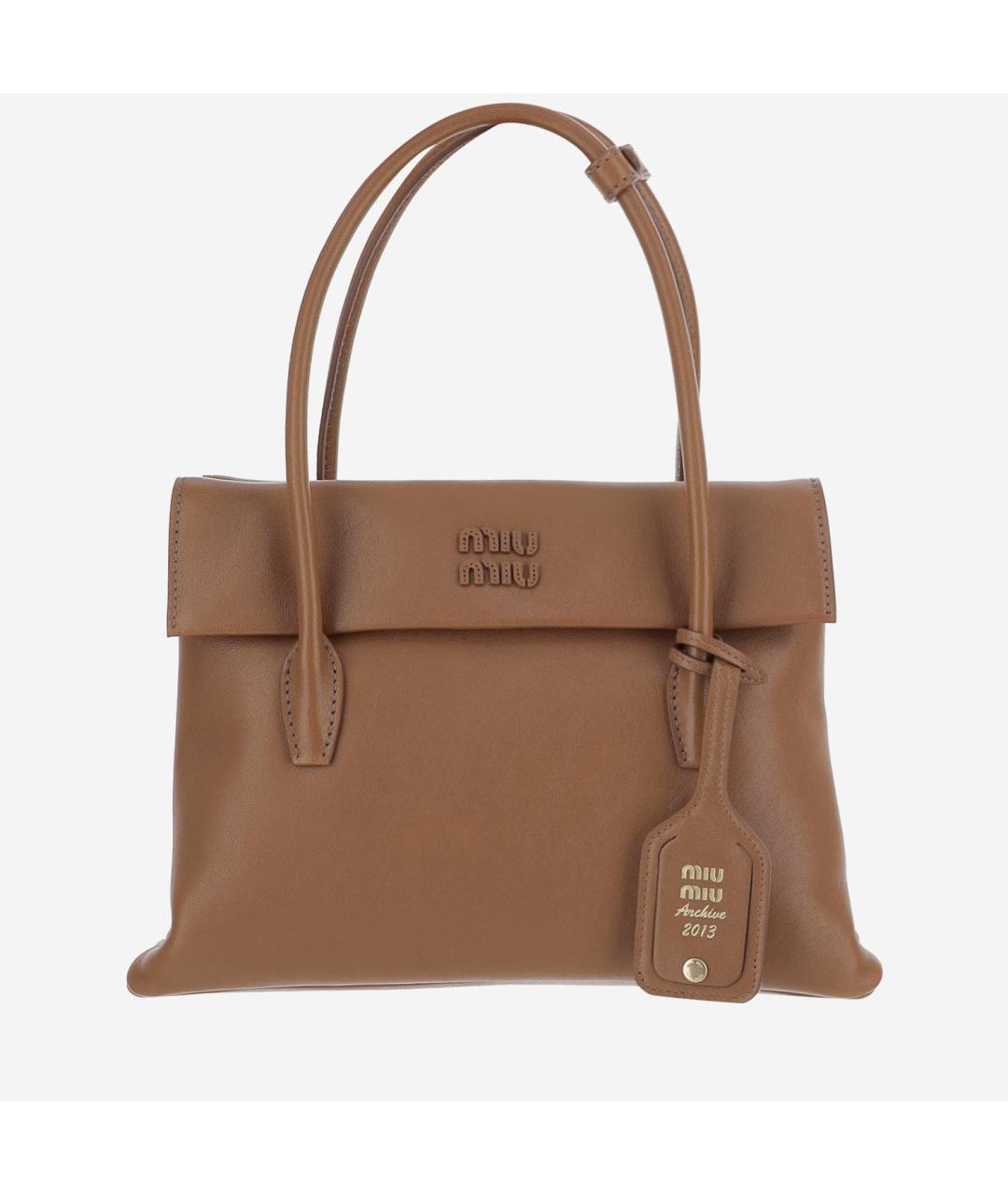 MIU MIU Коричневая кожаная сумка тоут, фото 5