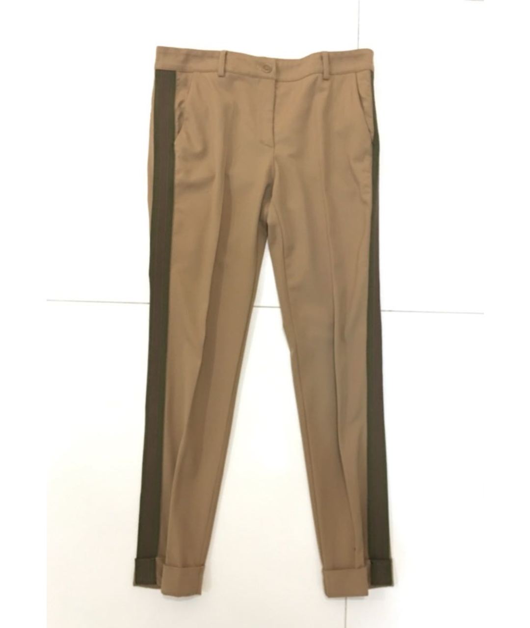 P.A.R.O.S.H. Горчичные шерстяные прямые брюки, фото 4
