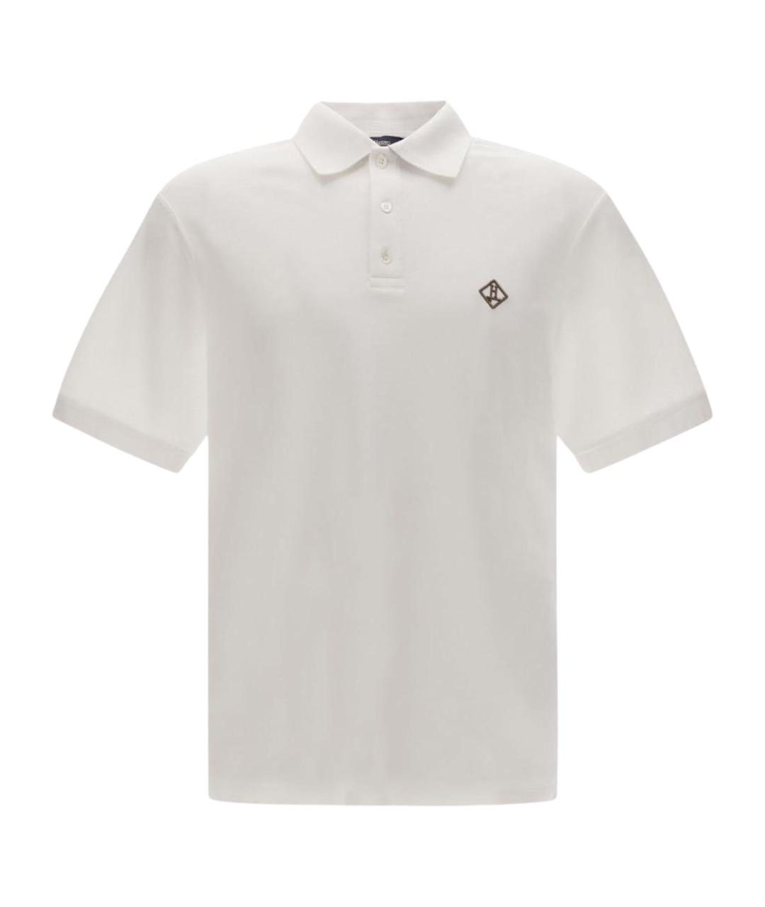 HERNO Белое хлопковое поло с коротким рукавом, фото 1