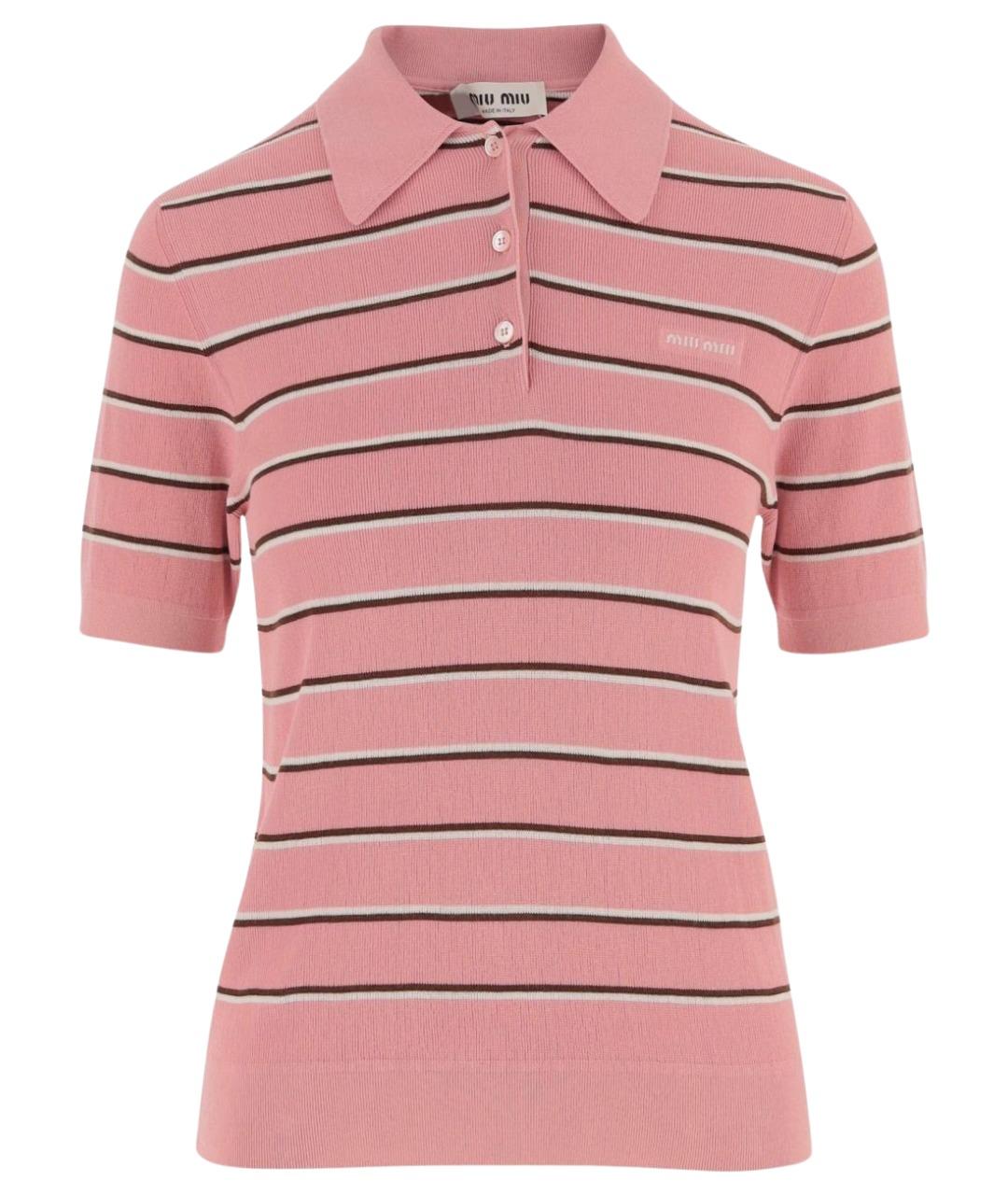 MIU MIU Розовая хлопковая футболка, фото 1