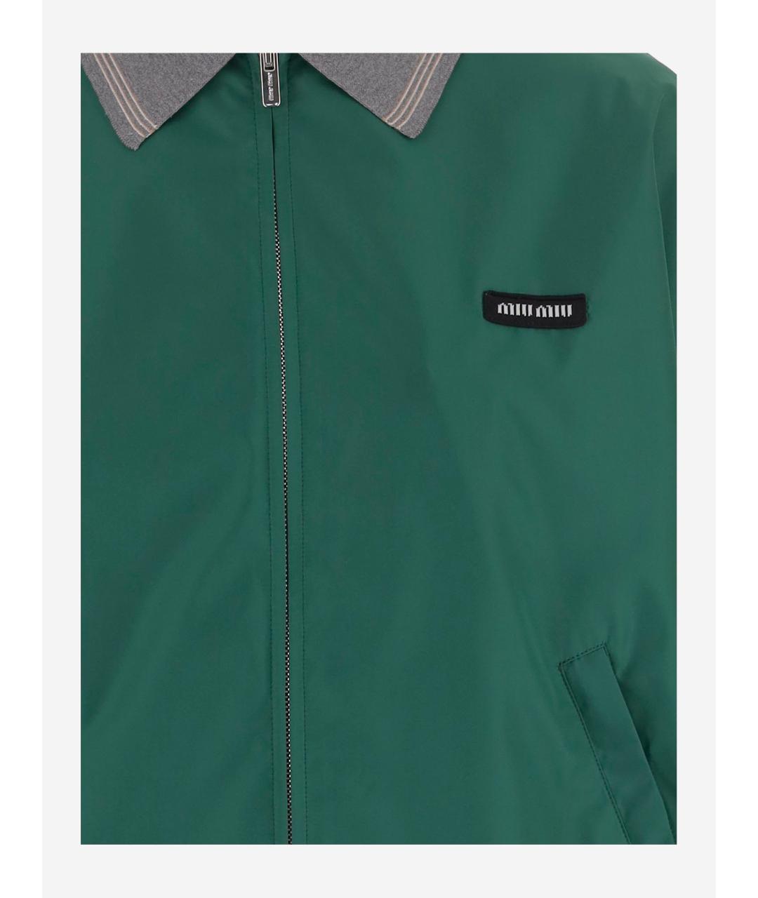 MIU MIU Зеленая полиэстеровая куртка, фото 3