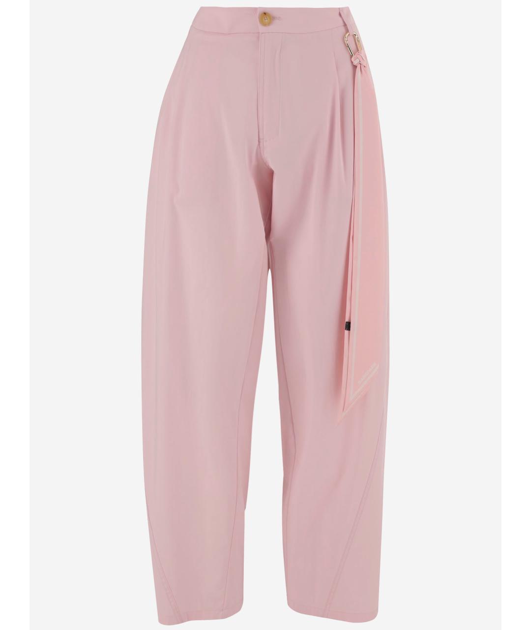 DARKPARK Розовые хлопковые прямые брюки, фото 4