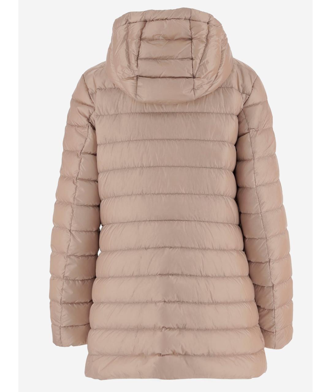 MONCLER Бежевый полиамидовый пуховик, фото 2