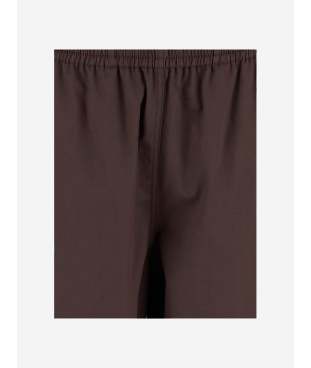 MIU MIU Коричневые хлопковые прямые брюки, фото 3