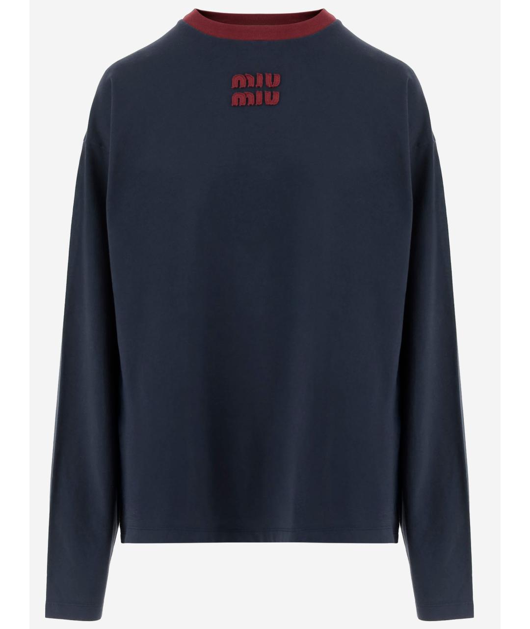 MIU MIU Синий хлопковый джемпер / свитер, фото 4