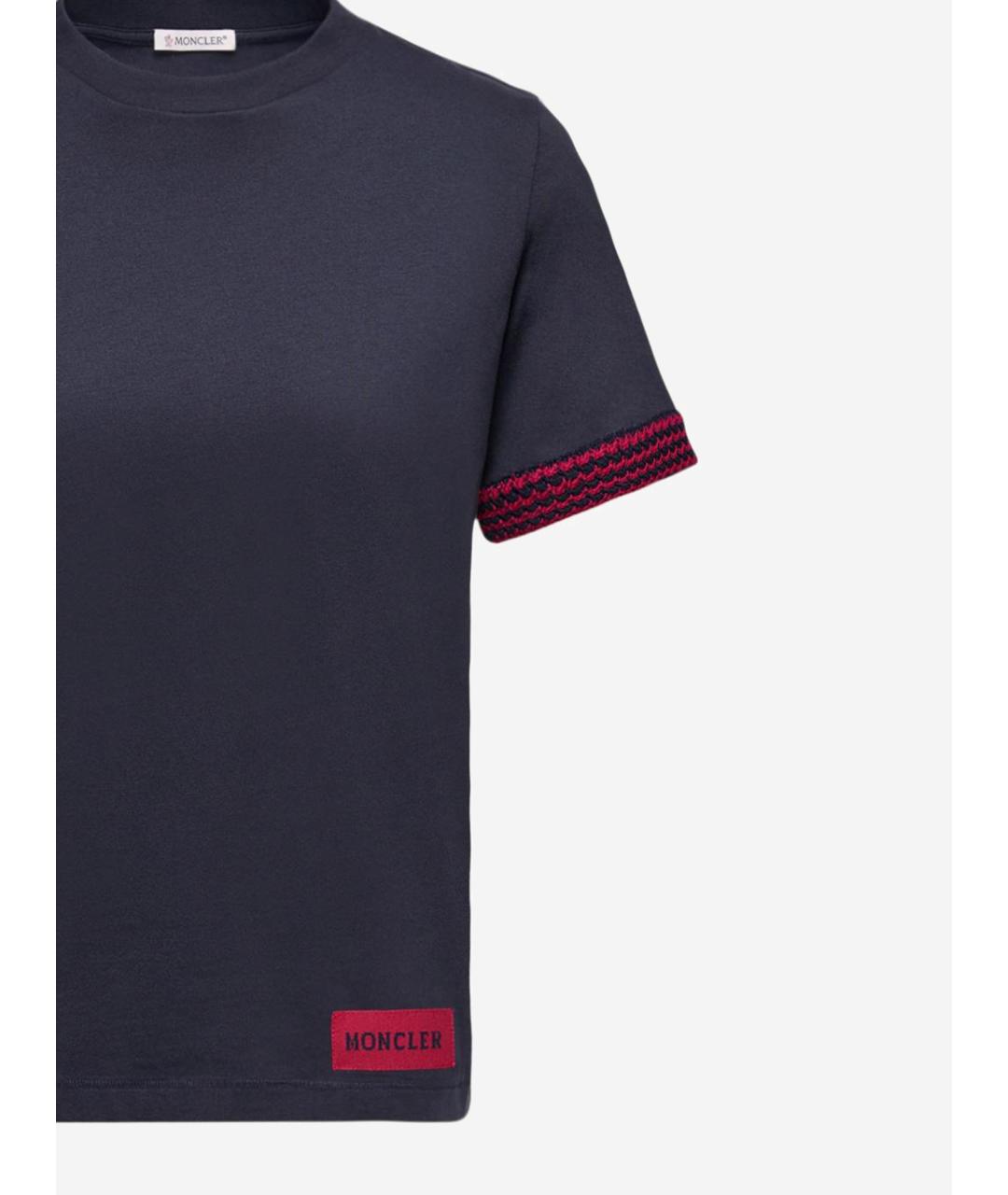 MONCLER Синяя хлопковая футболка, фото 3