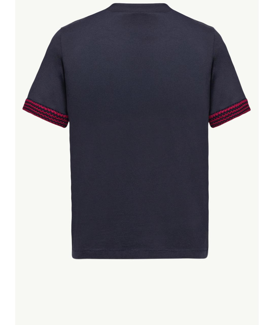 MONCLER Синяя хлопковая футболка, фото 2