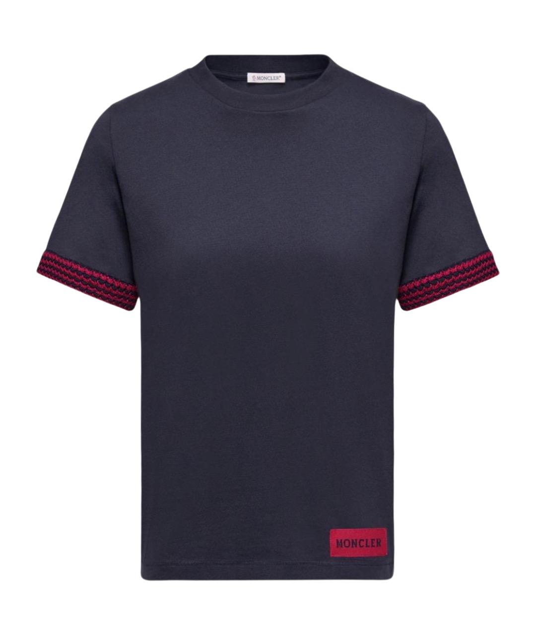 MONCLER Синяя хлопковая футболка, фото 1