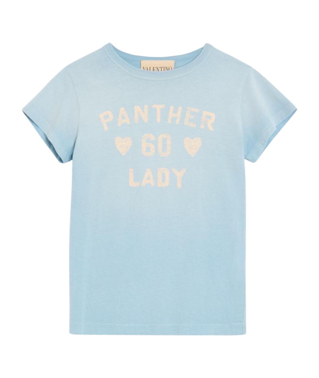 VALENTINO Голубая хлопковая футболка, фото 1