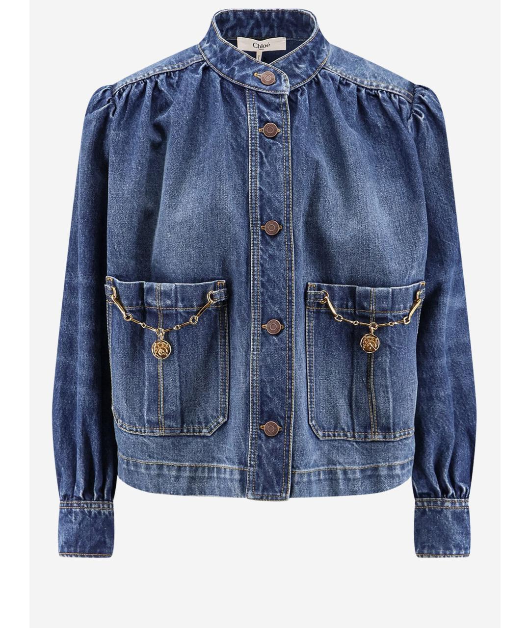 CHLOE Синяя хлопковая куртка, фото 4