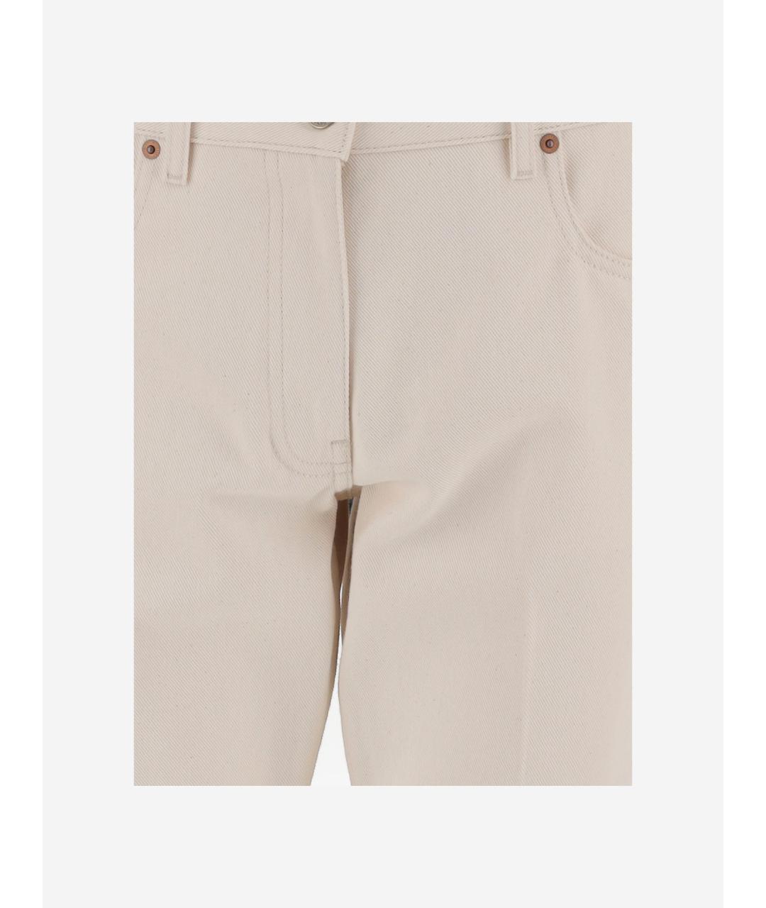 VALENTINO Бежевые хлопковые прямые джинсы, фото 3