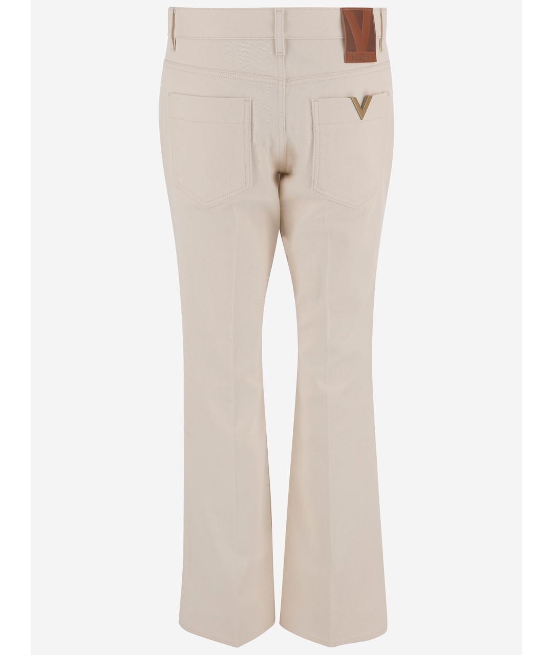 VALENTINO Бежевые хлопковые прямые джинсы, фото 2