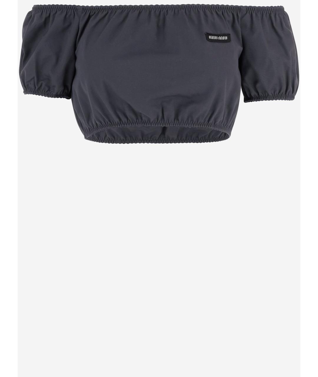 MIU MIU Мульти хлопковая футболка, фото 4