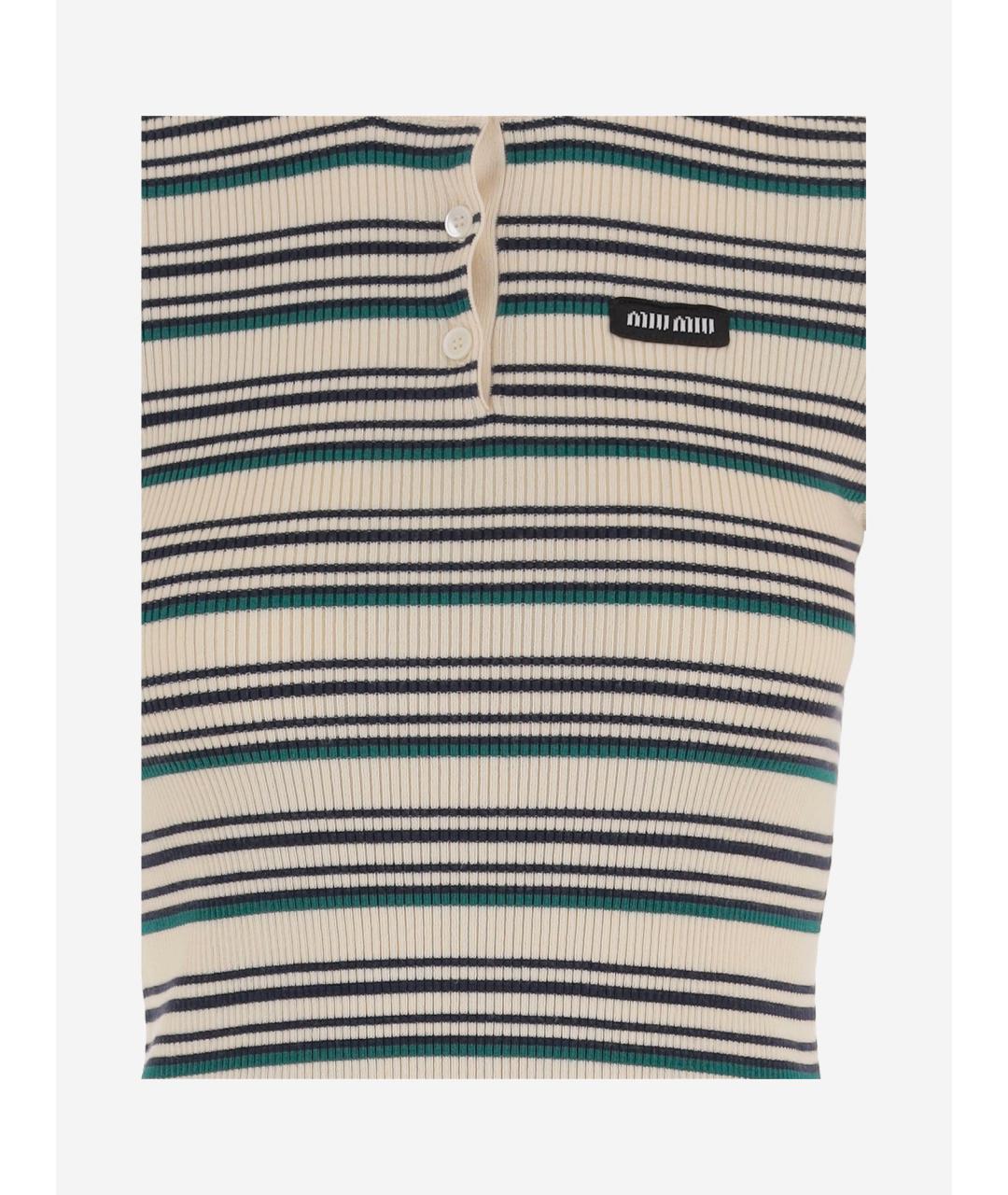 MIU MIU Мульти хлопковая футболка, фото 3