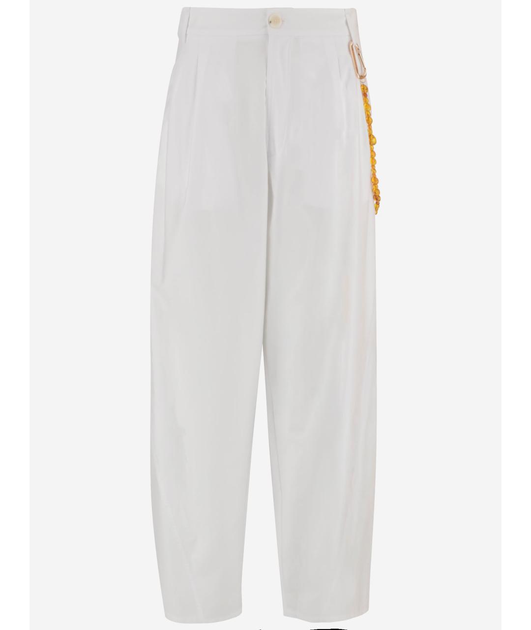 DARKPARK Белые хлопковые прямые брюки, фото 4