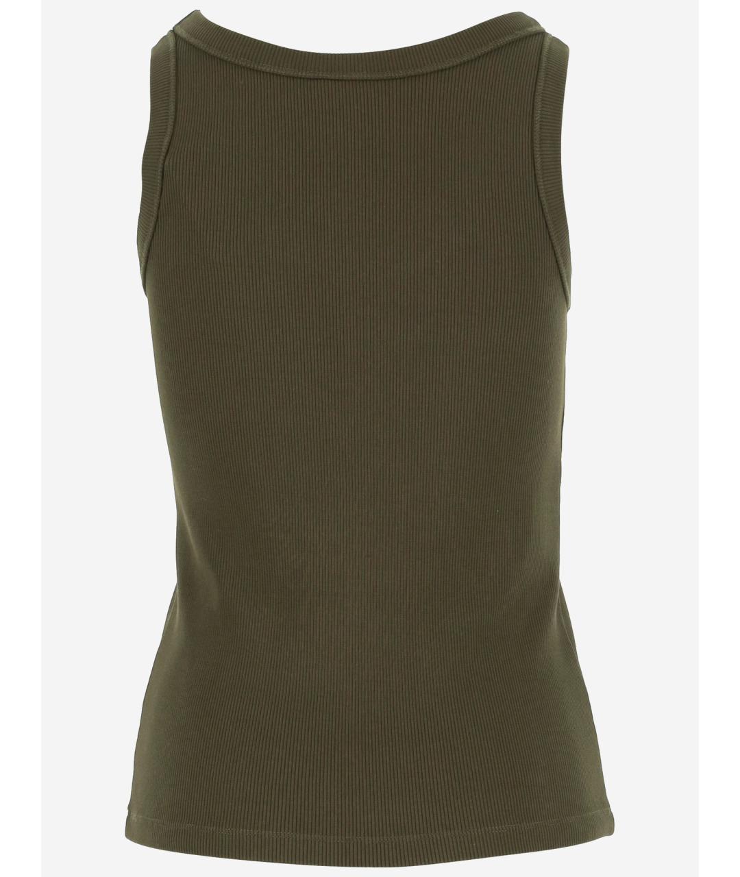 MIU MIU Зеленая хлопковая майка, фото 2