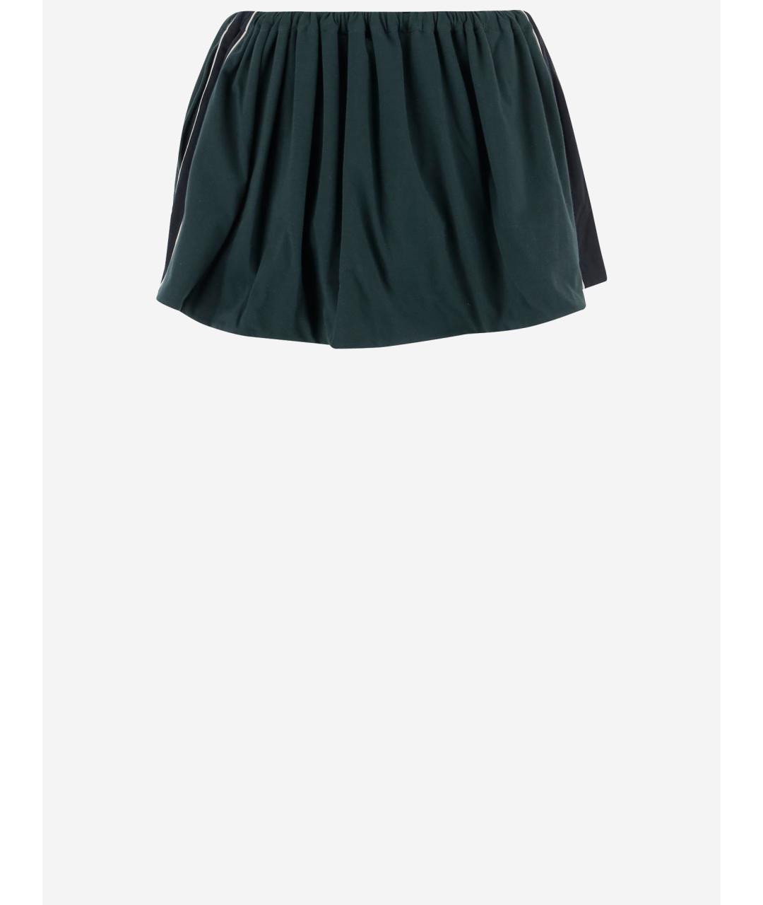 MIU MIU Бирюзовая хлопковая юбка мини, фото 2