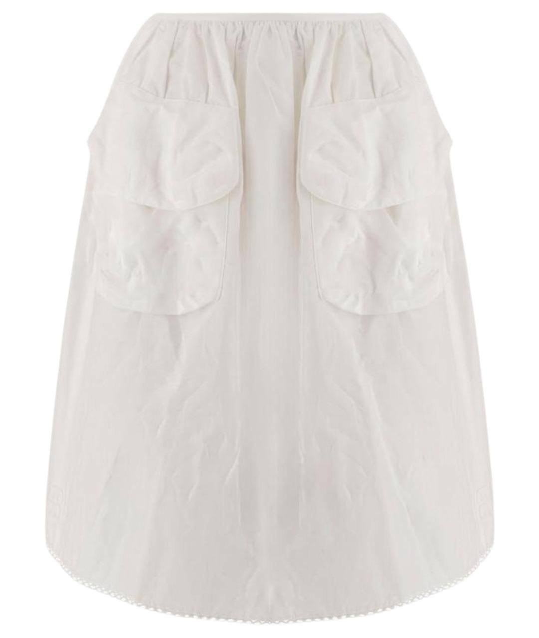 MIU MIU Белая хлопковая юбка миди, фото 1
