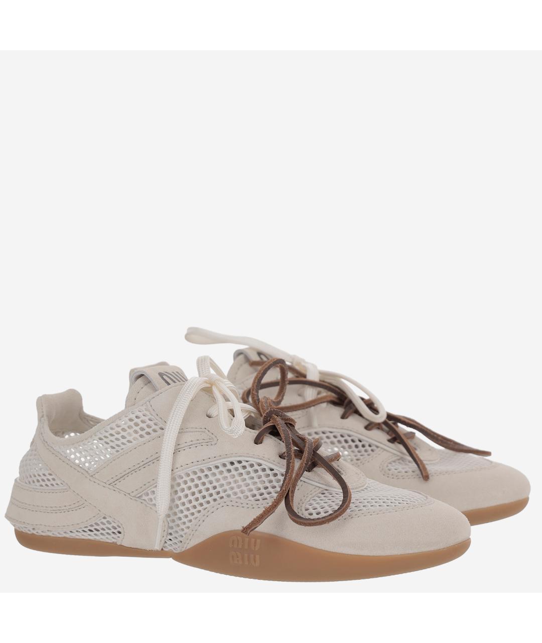 MIU MIU Бежевые кроссовки, фото 3