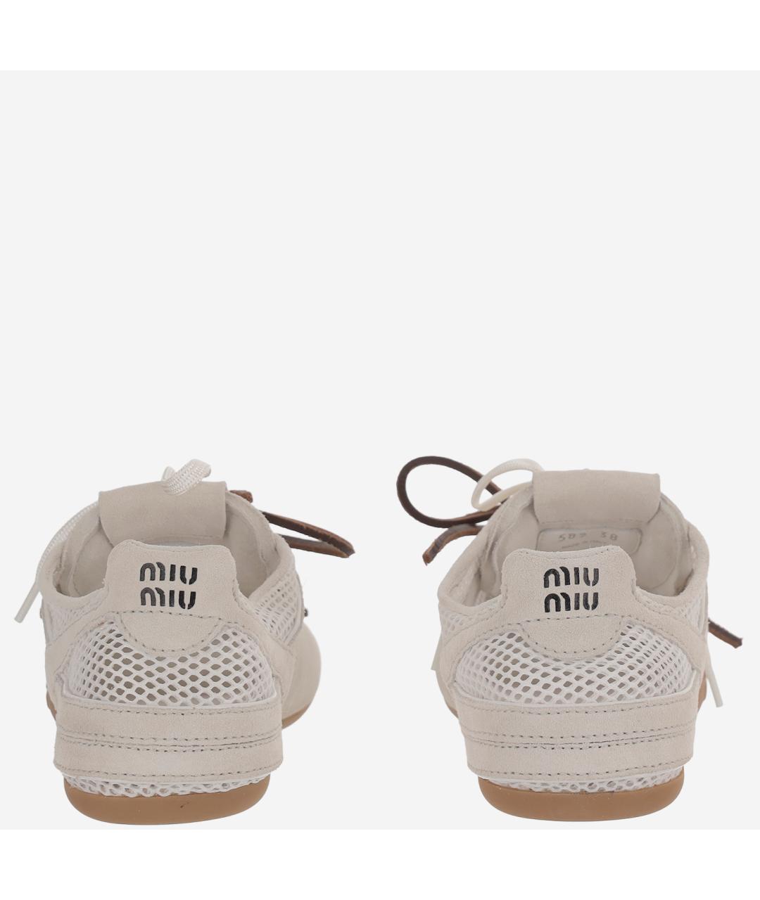 MIU MIU Бежевые кроссовки, фото 4