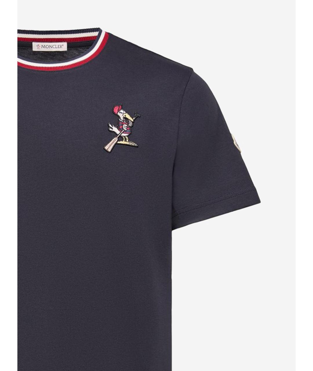 MONCLER Синяя хлопковая футболка, фото 3