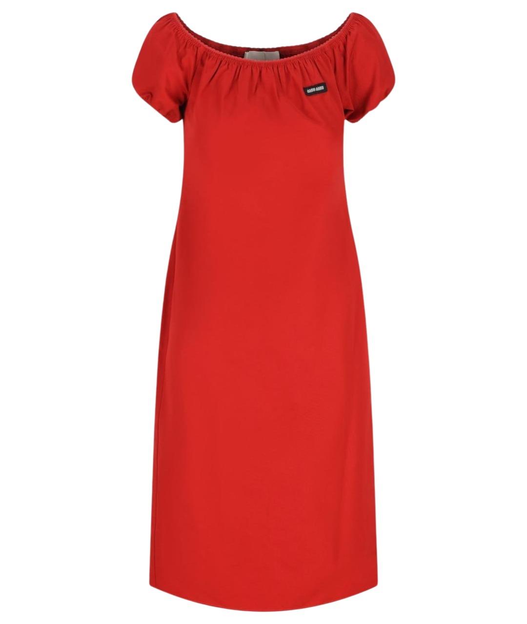 MIU MIU Красное хлопковое платье, фото 1