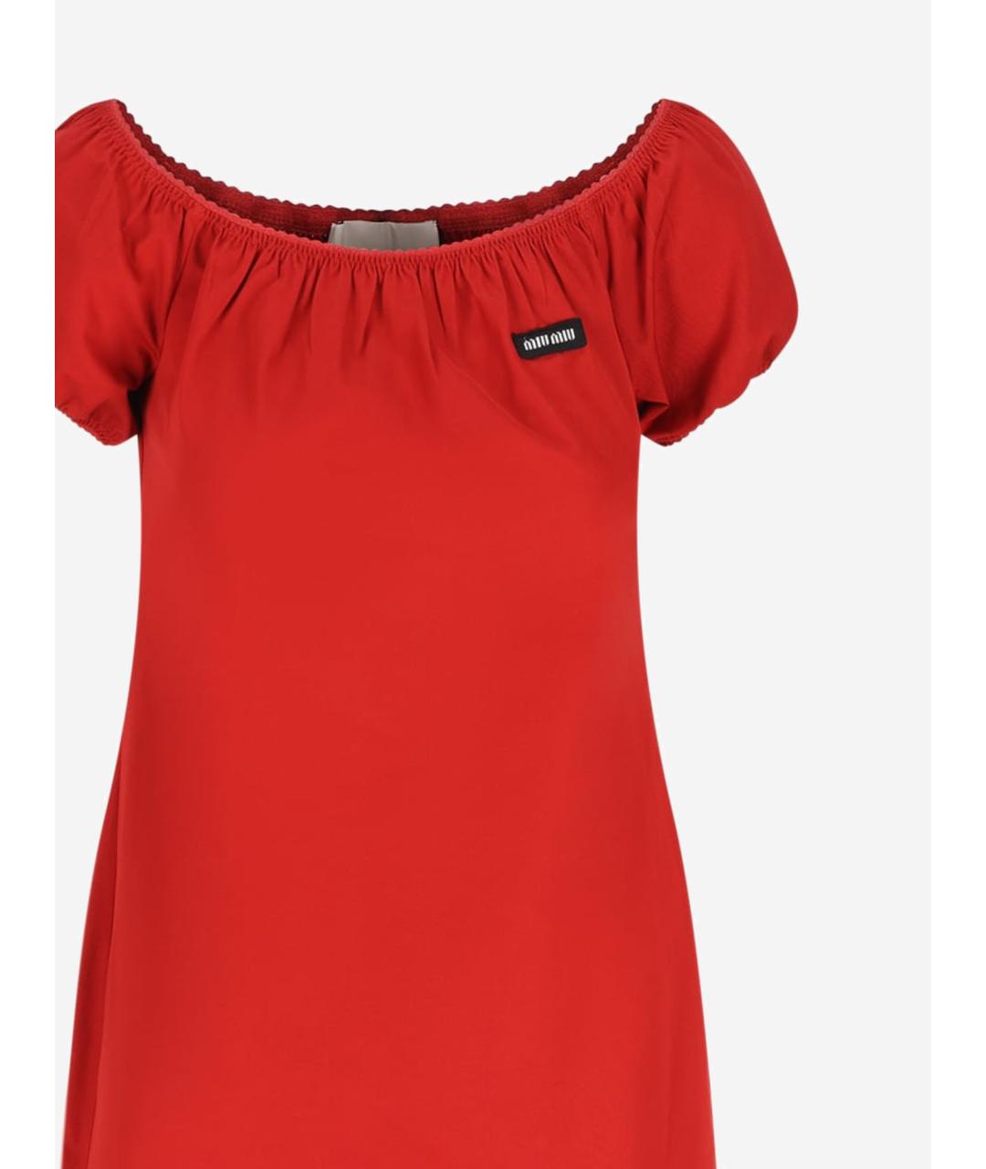 MIU MIU Красное хлопковое платье, фото 3