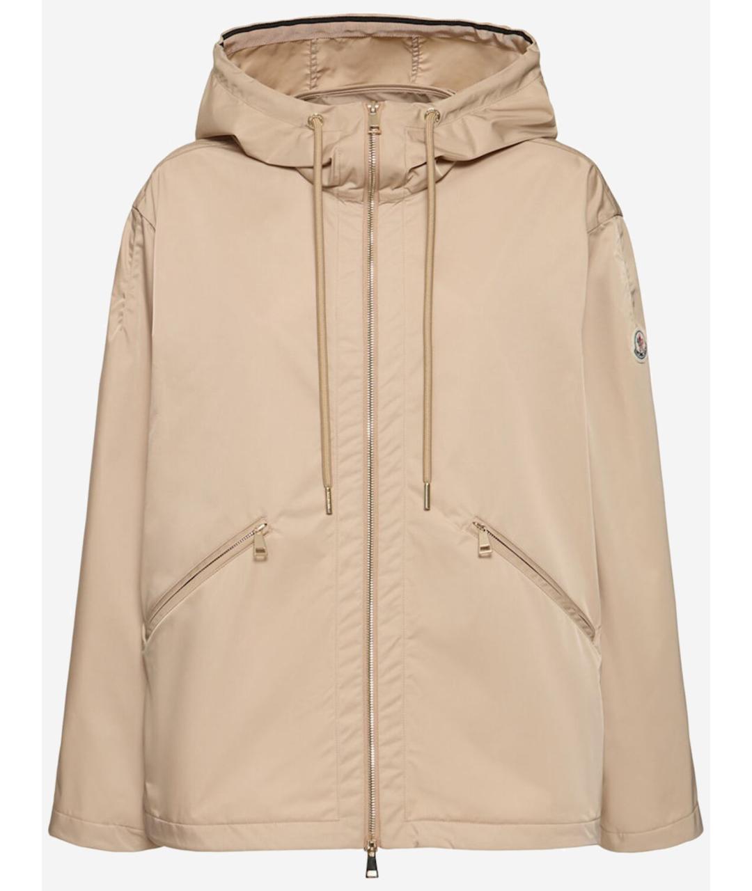 MONCLER Бежевая полиэстеровая куртка, фото 4