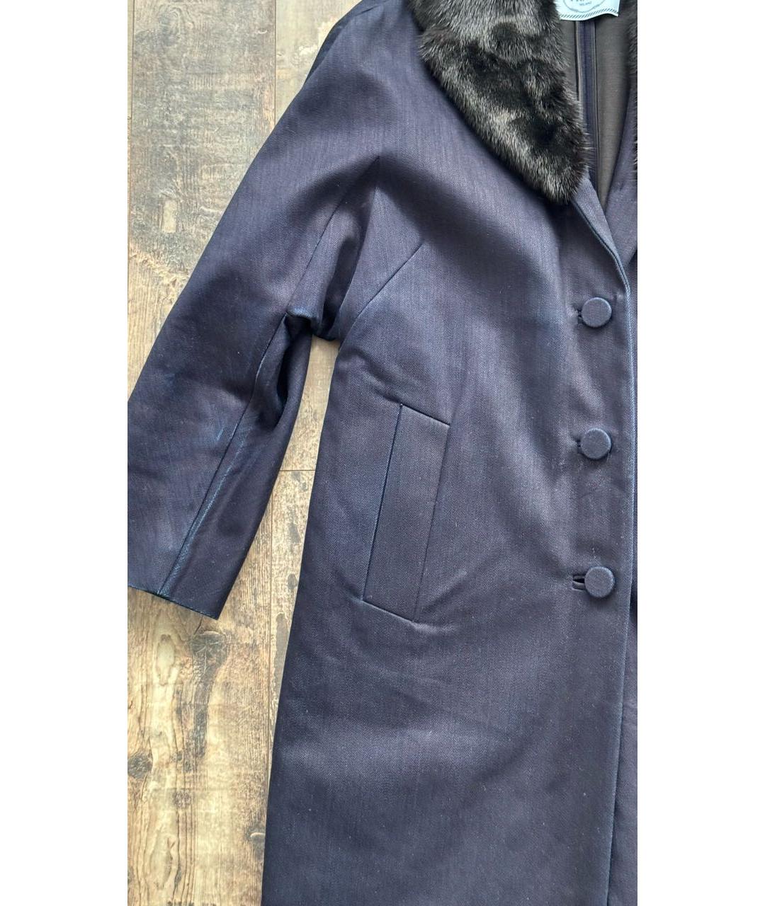 PRADA Темно-синее деним пальто, фото 6