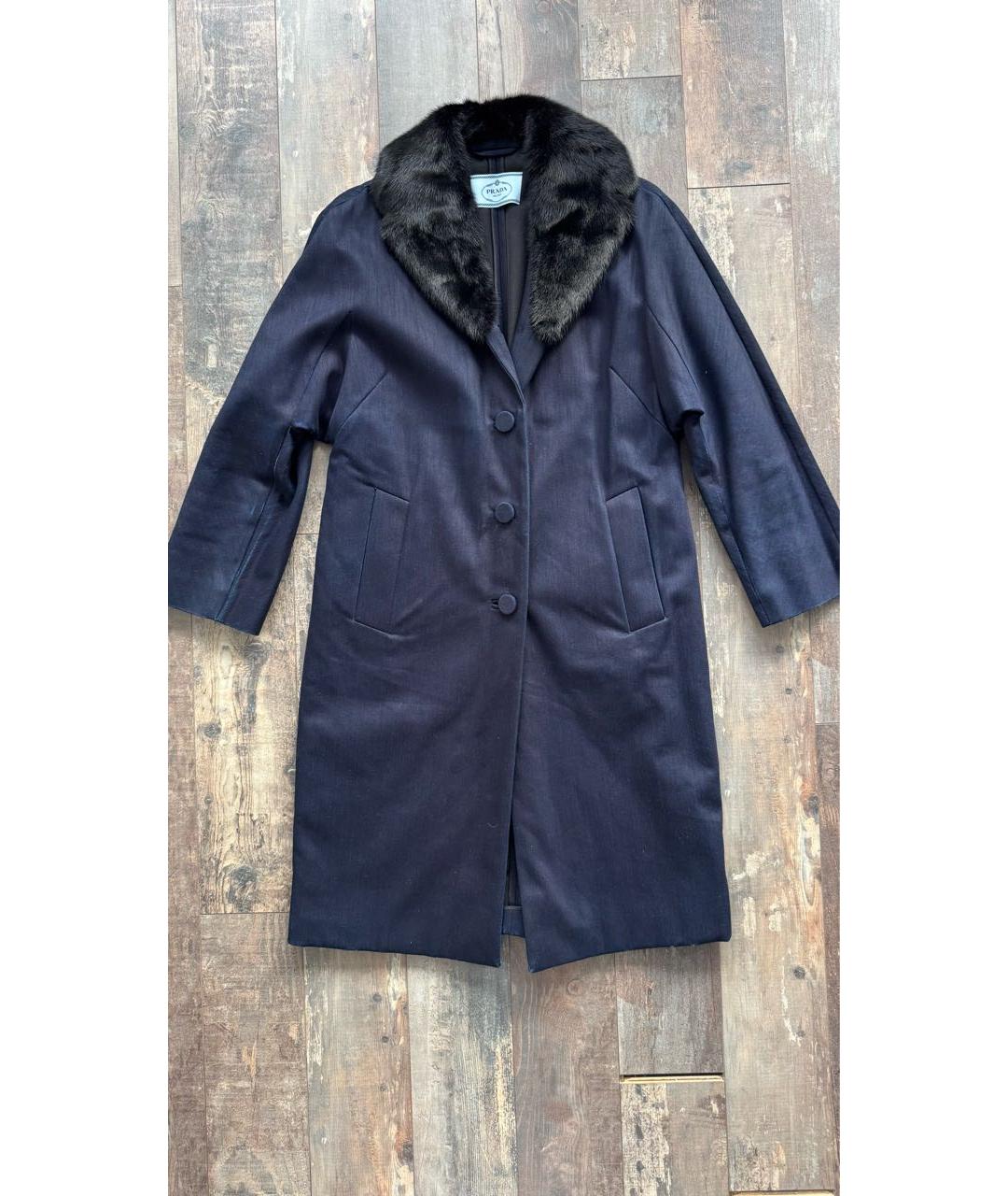 PRADA Темно-синее деним пальто, фото 2