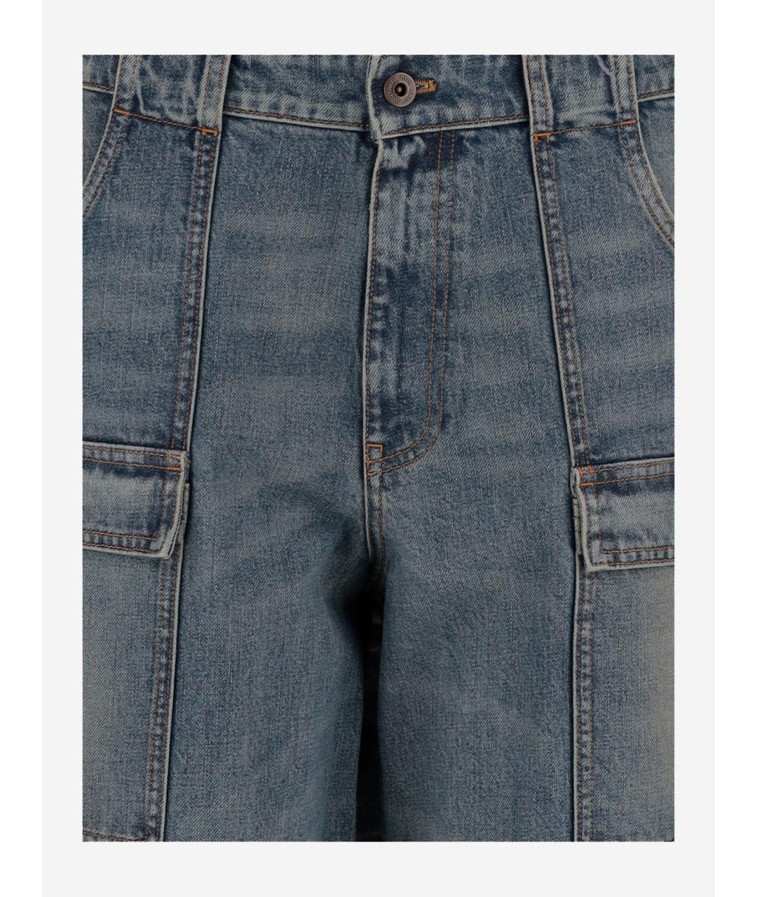 MIU MIU Синие хлопковые прямые джинсы, фото 3