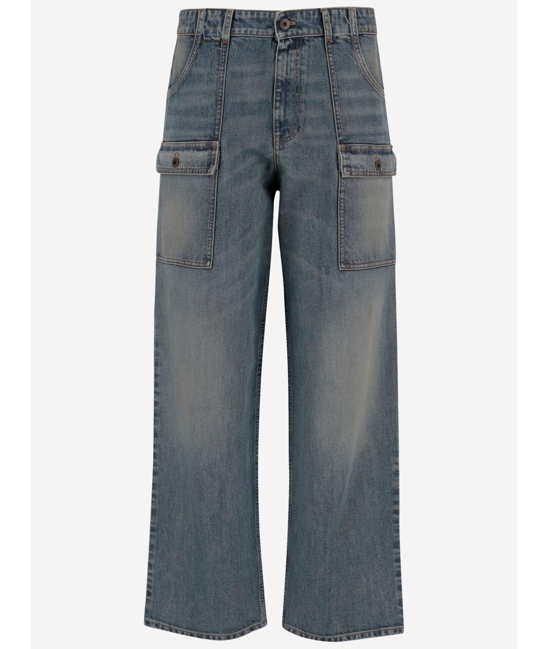 MIU MIU Синие хлопковые прямые джинсы, фото 4