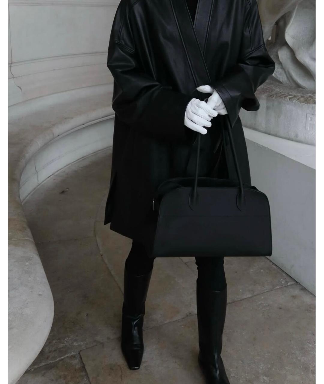 THE ROW Черная кожаная сумка тоут, фото 7