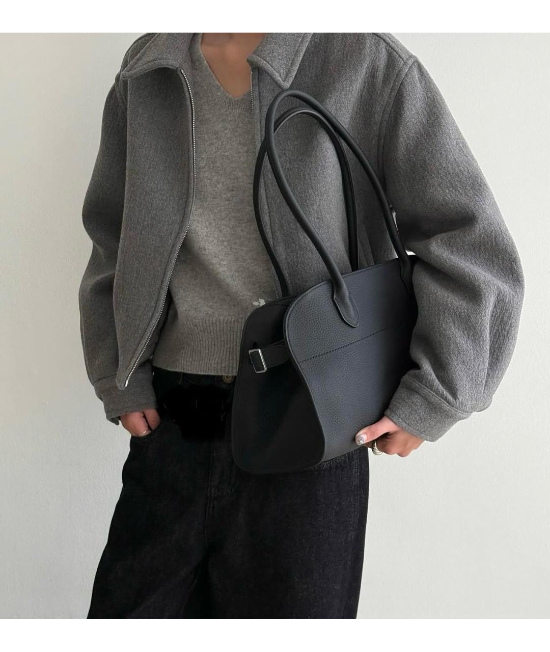 THE ROW Черная кожаная сумка тоут, фото 9