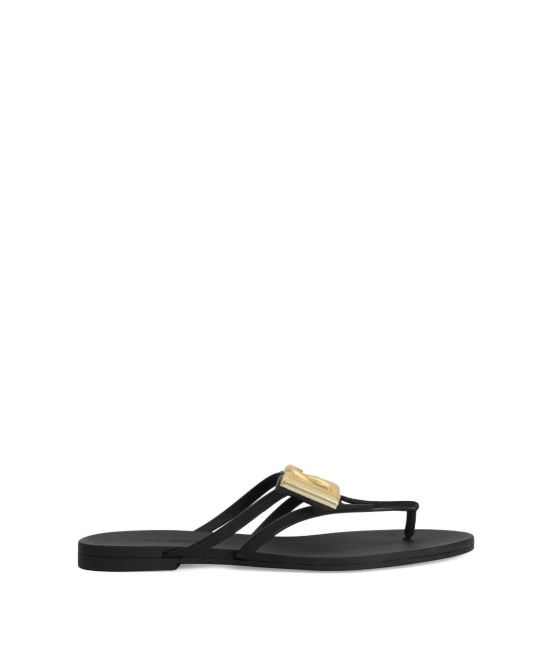 DOLCE&GABBANA Черные шлепанцы из искусственной кожи, фото 1