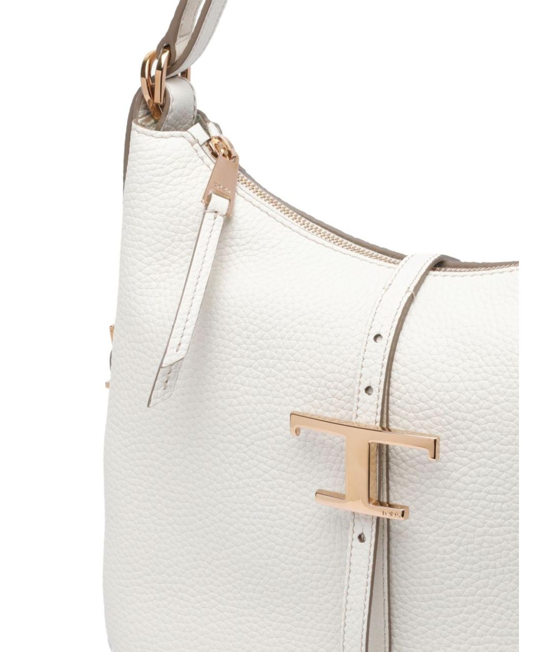 TOD'S Белая кожаная сумка тоут, фото 2
