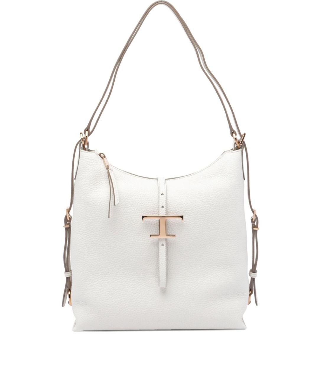 TOD'S Белая кожаная сумка тоут, фото 1