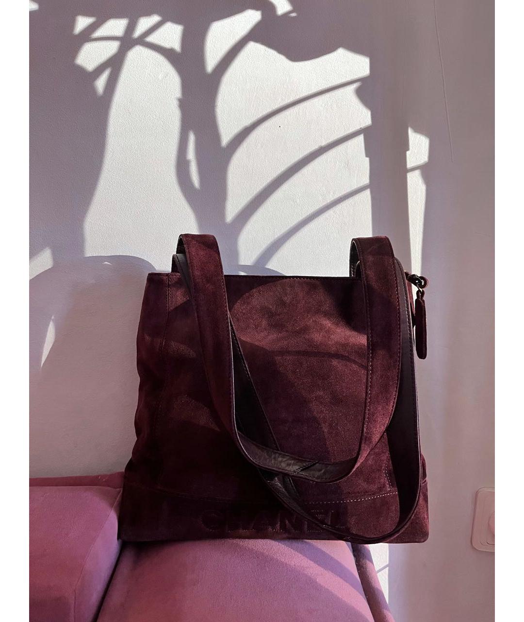 CHANEL Коричневая замшевая сумка тоут, фото 2