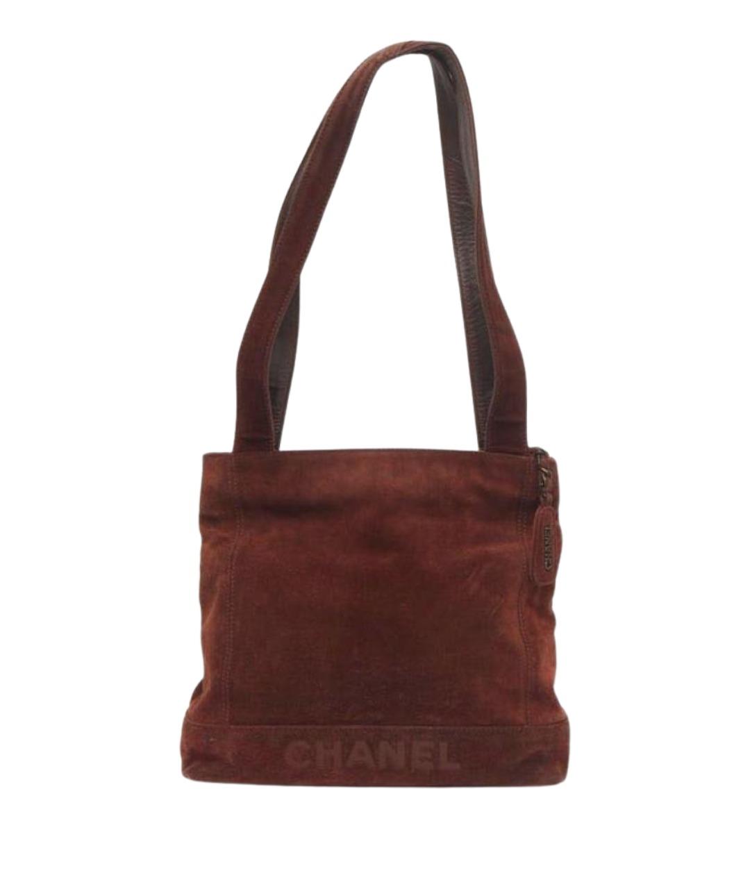 CHANEL Коричневая замшевая сумка тоут, фото 1