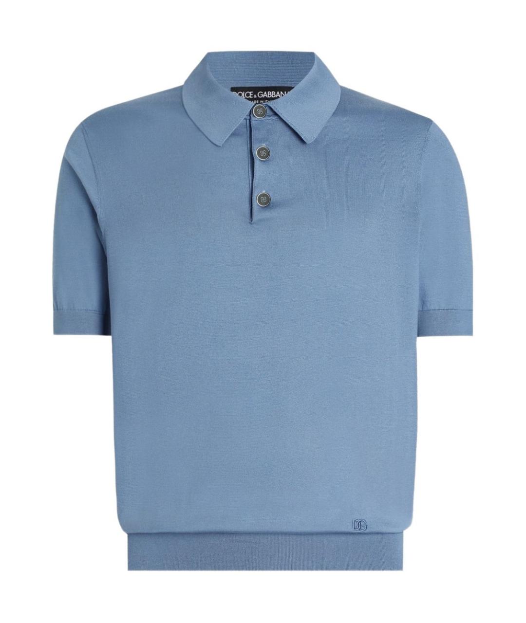 DOLCE&GABBANA Голубое поло с коротким рукавом, фото 1