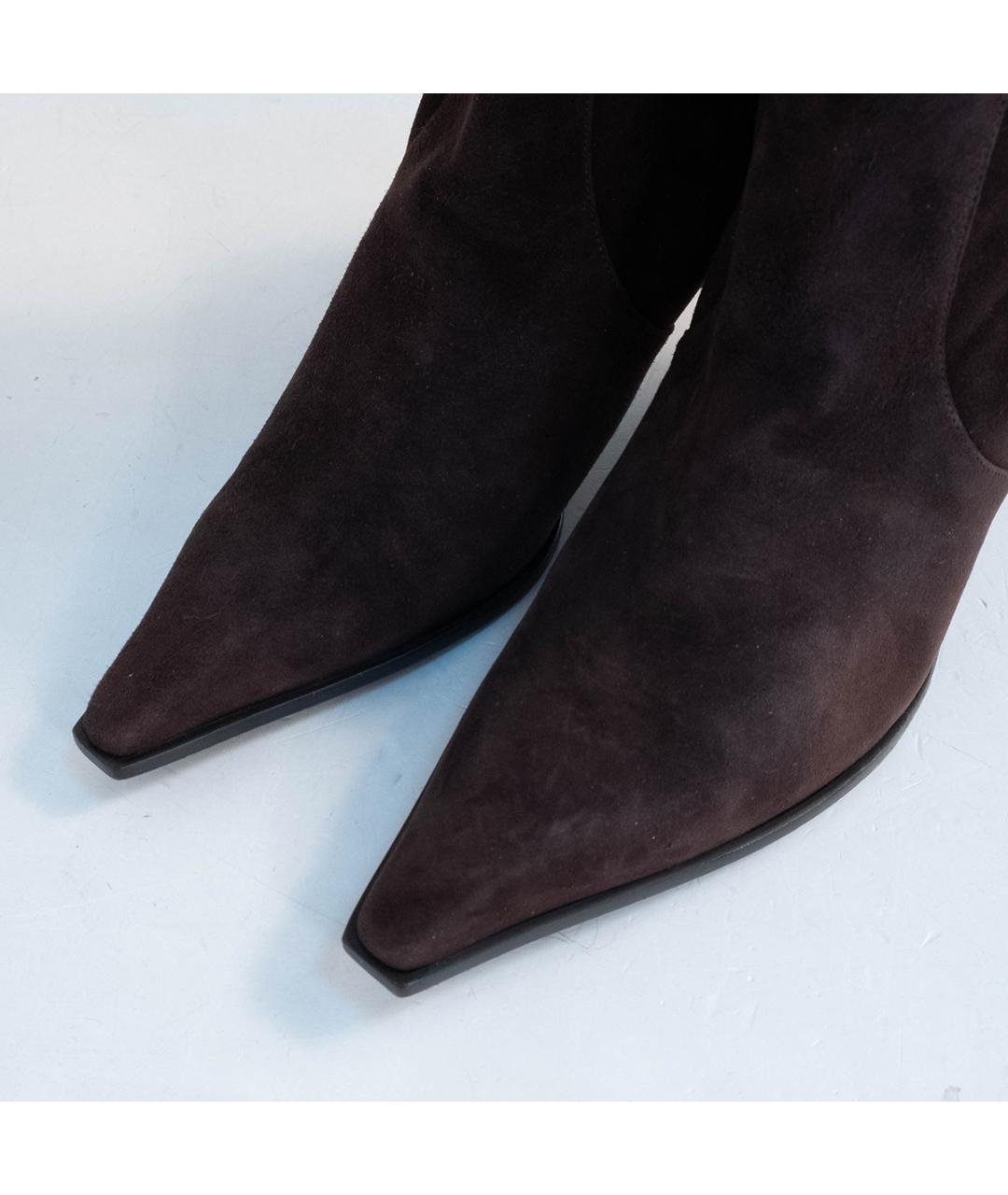 VALENTINO Коричневые замшевые сапоги, фото 3